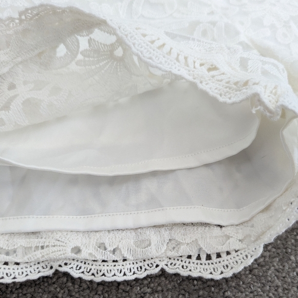 Elegant White Lace High Waist Shorts - Picture 3 of 11